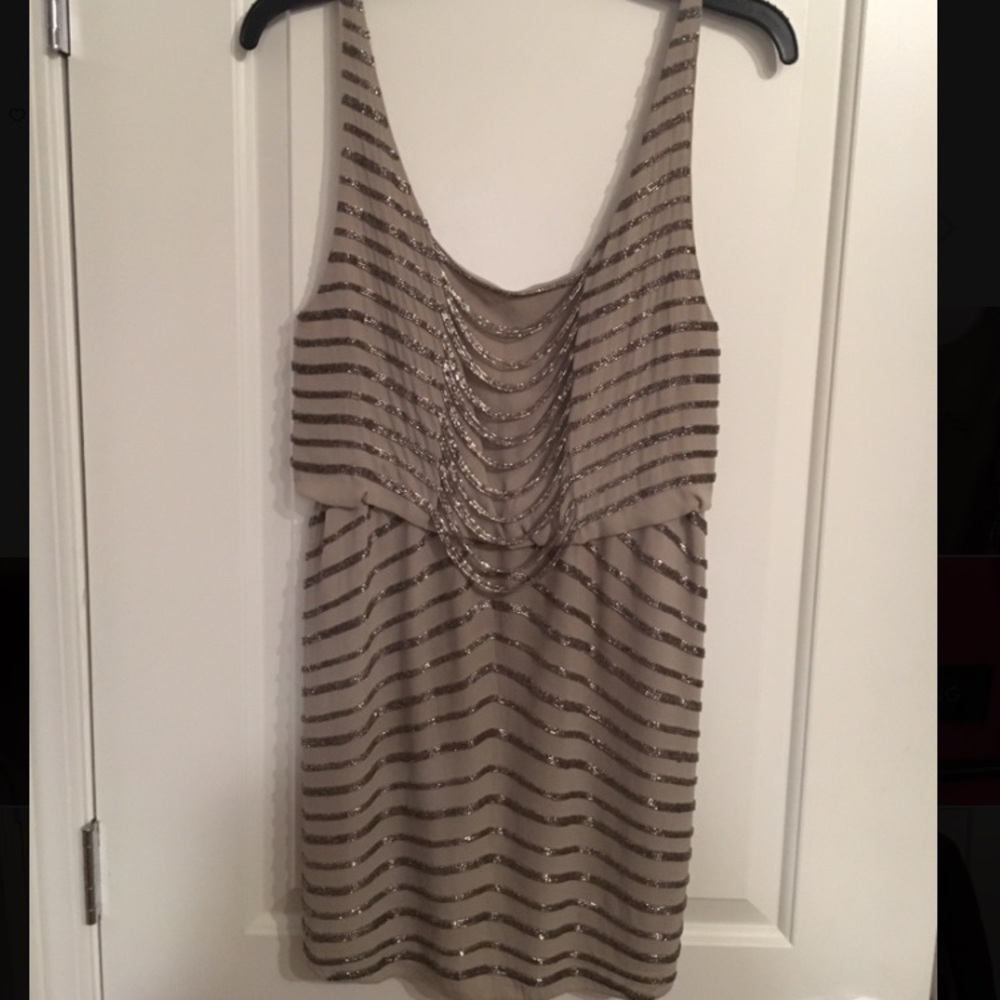 Alice & Olivia silver cocktail dress size 6